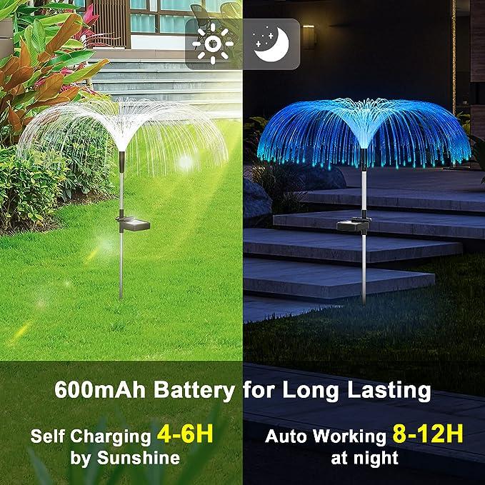 Pack of 3 Waterproof Flower Lights With 7 Color Changes