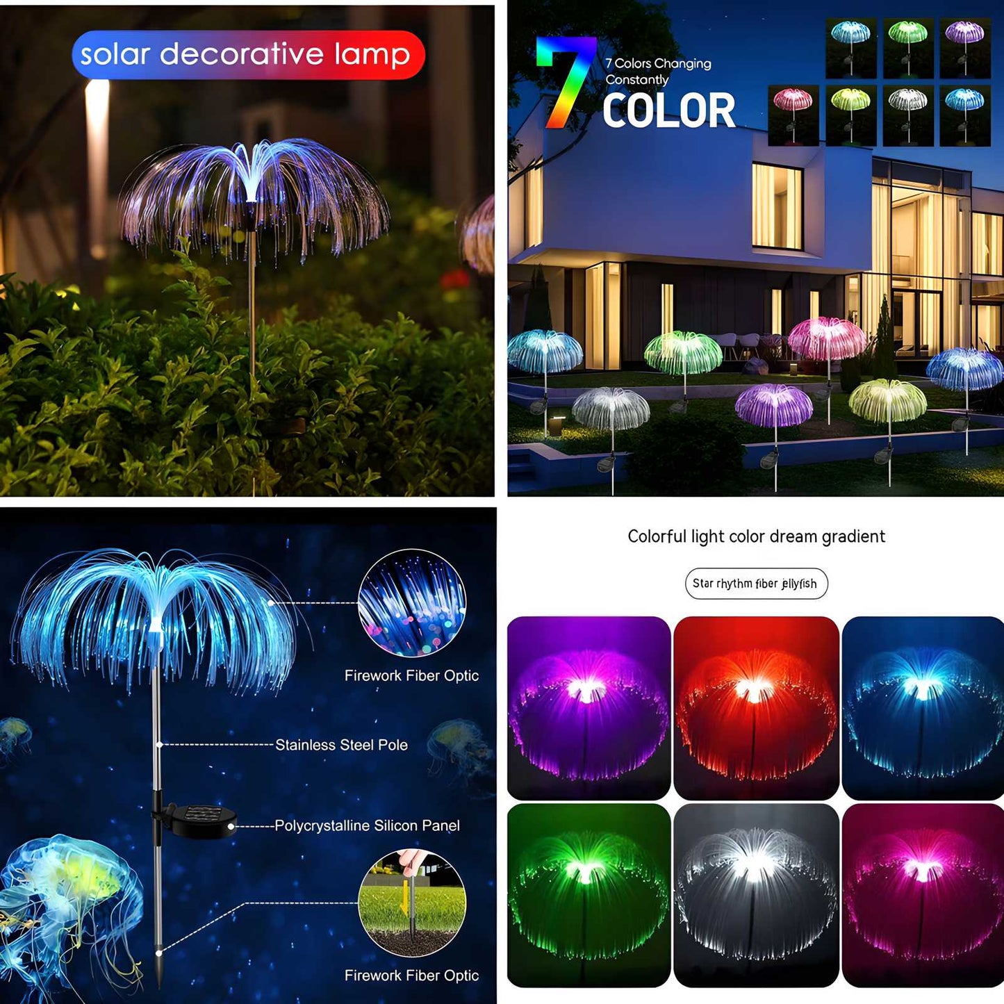 Pack of 3 Waterproof Flower Lights With 7 Color Changes