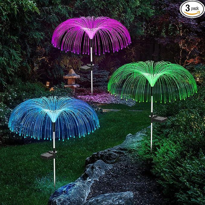 Pack of 3 Waterproof Flower Lights With 7 Color Changes