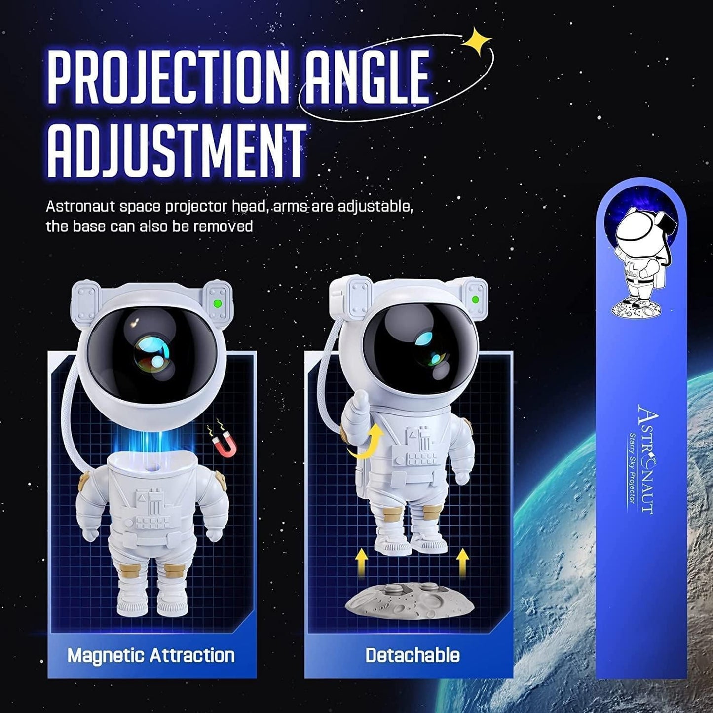 Astronaut Galaxy Projector - 360° Rotation & Remote Control