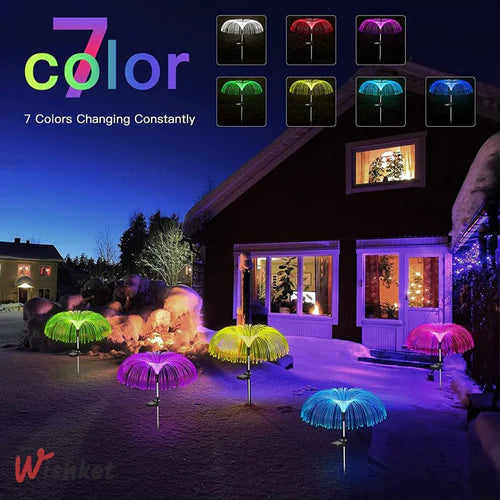 Pack of 3 Waterproof Flower Lights With 7 Color Changes